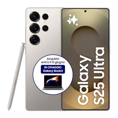 Samsung Galaxy S25 Ultra Smartphone AI, 3 anni di Garanzia del produttore, Display 6.9'' QHD+ Dynamic AMOLED 2X, Fotocamera 200MP, RAM 12GB, 512GB, 5.000 mAh, Titanium Gray [Versione italiana]