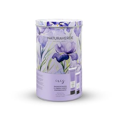 NATURAVERDE | Gift Set Iris, Cofanetto Shower Gel Iris 200 ml + Crema Corpo Iris 100 ml