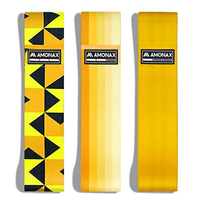 Amonax Fasce Elastiche Fitness in Tessuto da Donna, Glute Band Elastici Fitness, Booty Band Fasce per Esercizi Squat, Fitness Attrezzi Casa per Allenamento Dimagrante, Bande Fitness Fianchi e Gambe