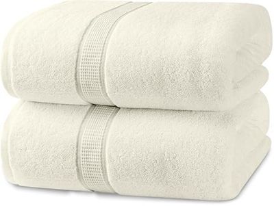 Utopia Towels - Luxueux Drap de Bain géant 2 pièces, 100% Coton filé à Anneaux, très Absorbant et à séchage Rapide, Serviette de Bain/Serviette de Sauna, Super Douce (90 x 180 cm, Ivoire)