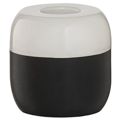 Sealskin Sphere Candle Holder, Porcelain, Black, 6.8 x 6.8 x 6.8 cm