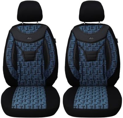 Fundas de Asiento para Coche compatibles con Fiat Tipo/Aegea 2015 para Conductor y copiloto, Color Azul y Negro