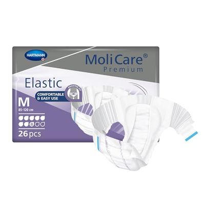 Molicare Lot de 3 paquets de 26 slips élastiques de qualité supérieure pour incontinence sévère pour femmes et hommes - 8 gouttes, taille M (tour de hanches 85-120 cm)