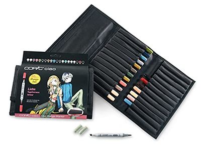 COPIC Ciao Marker 20er Manga Set "Love" in Wallet, all-round layout markers op alcoholbasis met één medium breedte en één brush tip