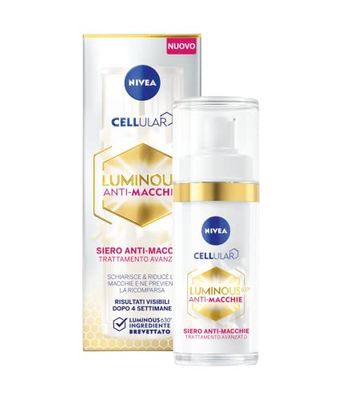 NIVEA Cellular Luminous630 Anti-Stain Serum for Face, Advanced Treatment 30 ml, Anti-Stain Serum for Even Skin, Hyaluronic Acid and Luminous630 Against Skin Stains