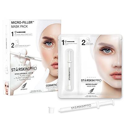 STARSKIN Pro Micro-Filler Sheet Mask - Anti-Aging - Contains Hyaluronic Acid Micro-Pyramids - 1 Filler Syringe and 1 Melting Mask