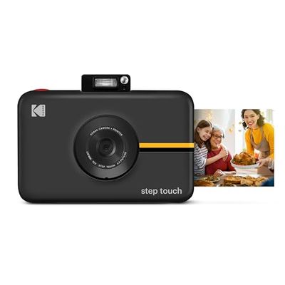 KODAK Step Touch | Fotocamera digitale 13 MP a stampa istantanea, touchscreen LCD da 3,5", video HD 1080p, zoom ottico 10x, specchio selfie, suite editing, tecnologie Bluetooth e ZINK Zero Ink | Nero