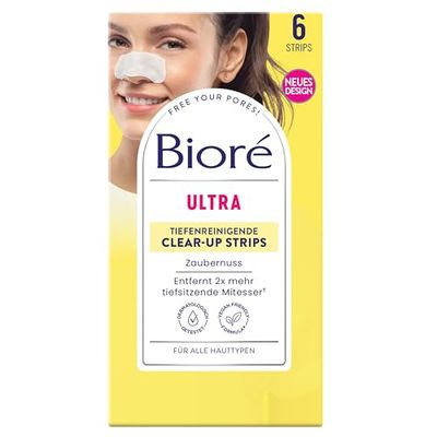 Bioré Diepreinigende neus-clear-up-strips - tovernoot/witch hazel-verwijdert diepzittende mee-eters, verpakking van 2 stuks (2 x 6 stuks)