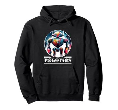 Robot Robotics Engineer Shirt Retro Vintage Robot Funny AI Pullover Hoodie