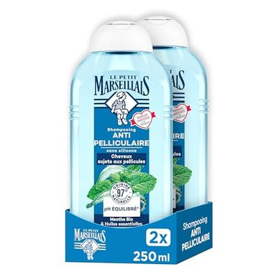 Le Petit Marseillais - Shampooing Antipelliculaire Infusion Huiles Essentielles Et Menthe Bio, 250 ml (Lot de 2)