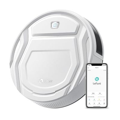 LEFANT M210 Robot Aspirador Ultra Delgado 79mm, Control por App, Bajo Ruido, Compatible con Alexa, Boquilla Anti-enredos, Ideal para Pelo de Mascotas y Suelos Duros
