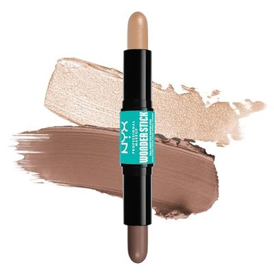 NYX Professional Makeup Wonder Stick, Stick Iluminador & Contouring , Doble punta, Esculpe e ilumina, Fórmula vegana, Fair