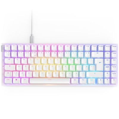 NZXT Function 2 MiniTKL 2024 - Tastiera da gioco ottica Tenkeyless - RGB illuminata 8K Tasso di query Lineare Opt. Interruttori Grilletto regolabile Tastiera da gioco hot-swap - Bianca EN (QWERTY)