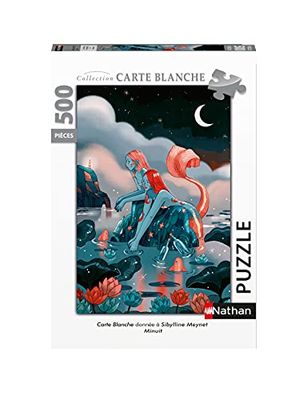 Puzzels Nathan- puzzel 500 stukjes, middernacht/Sibylline Meynet (verzamelkaart wit) voor volwassenen, 400556872459