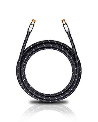 Oehlbach XXL Transmission Ultra - High End HPOCC antennekabel voor tv en radio, coaxstekker m/w, DVB-T2, HDTV, 4k & Ultra HD - 10 m zwart/grijs