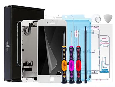 Trop Saint Display wit LCD-scherm voor iPhone 7 (4,7) inch scherm, compleet met magnetische schroefkaart, handleiding, gereedschap, afdichting waterdicht en 2 schermbeschermers.