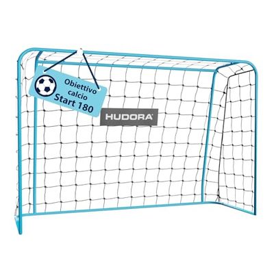 HUDORA Porta da calcio Start 180 x 120 x 60 cm - Porta da calcio stabile per bambini e adulti - Porta da esterno con sistema a scatto - Porta da giardino per tempo libero e allenamento