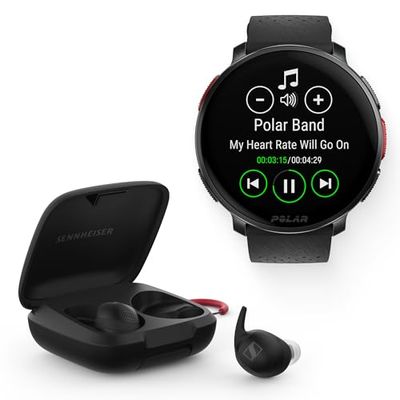 Sennheiser auricolari MOMENTUM Sport Neri + Polar Vantage V3, Sport Sportwatch con GPS, Cardiofrequenzimetro avanzato e durata della batteria aumentata, Smartwatch