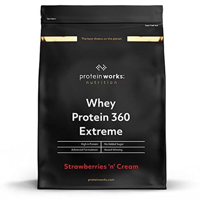 Protein Works - Protéine Whey 360 Extrême | Premium Whey Shake | Apport protéinés | Protéines haut de gamme | 68 Servings | Fraises à la Crème | 2.4kg