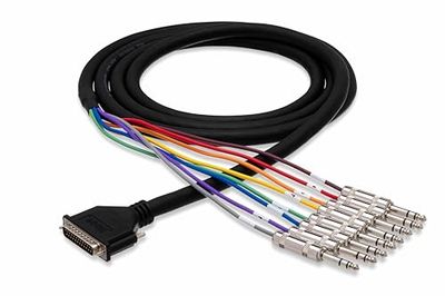 Hosa DTP-803 Serpent DB25A vers TRS 3 m Multicolore