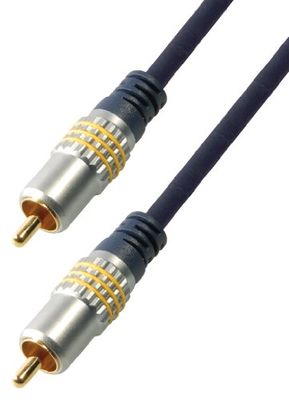 All4u BBV 3 cinch-kabel (Cinchstekker - cinchstekker, verchroomde volledig metalen stekker) voor videotoepassingen blauw 1,5 m zwart