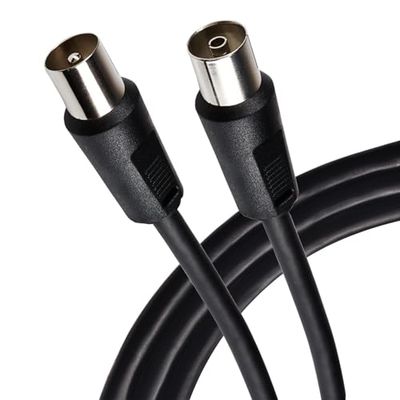 Maplin Cabo de extensão de antena de TV de 2 m, cabo coaxial RF macho para RF fêmea