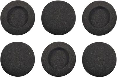 cyclingcolors 6X Almohadillas Auriculares Filtro microfono Micro Espuma antiviento Negro Esponja Earpads Oído, 60mm