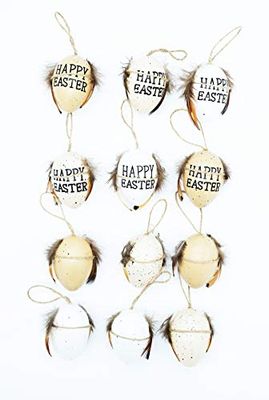HEITMANN DECO Behang- eieren, veer, Happy Easter, set van 12