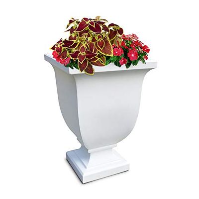 Mayne Inc. Augusta 5894-W - Vaso alto 66 cm, colore: bianco, 45,7 x 45,7 x 66 cm (L x l x A), con serbatoio d'acqua integrato da 5,8 litri