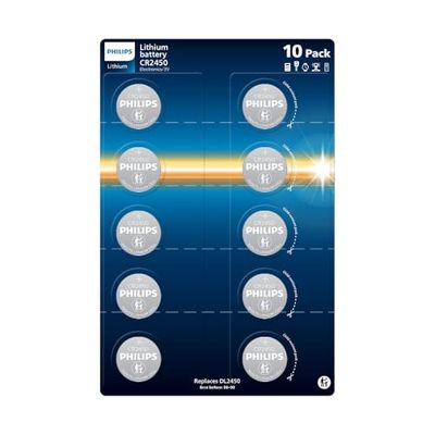 Philips Lithium 3 volt CR2450 batterijen - perfect voor medische apparaten, speelgoed en sleutelhangers, 10 stuks