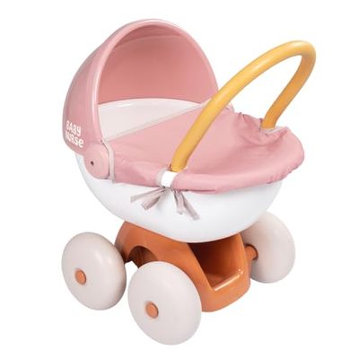Smoby - Baby Nurse - Landau Câlin - pour Poupons et Poupées Jusqu'à 42 cms - Roues Silencieuses - Bac de Rangement - Tissu Lavable - Matière Recyclée - A Partir de 18 Mois - Fabrication Française