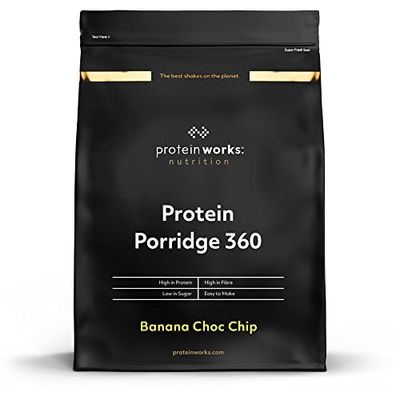 Porridge Protéiné 360 | Petit Déjeuner à Faible Teneur en Sucre | Vitamines Ajoutées | Faible IG, Avoine Complète | Riche en Fibres | THE PROTEIN WORKS | Banane Et Éclats De Chocolat | 2kg