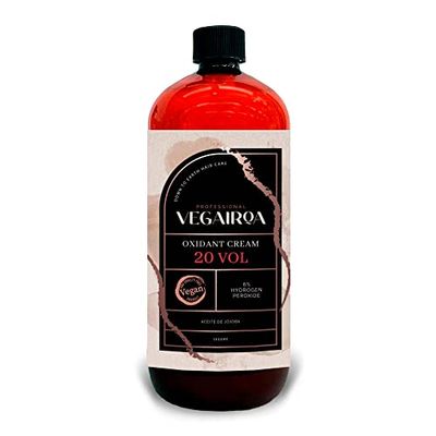 VEGAIROA - Crema ossidante 20 volumi - Crema ossidante con olio di Jojoba - Mescolare con tintura o polvere sbiancante - Maggiore precisione -Vegan Professional Hairdressing- 1000ml