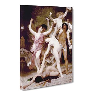 William Adolphe Bouguereau Youth Of Bacchus Classic Painting Canvas Wall Art Print Ready to Hang, Framed Picture for Living Room Bedroom Home Office Décor, 24x16 Inch (60x40 cm)
