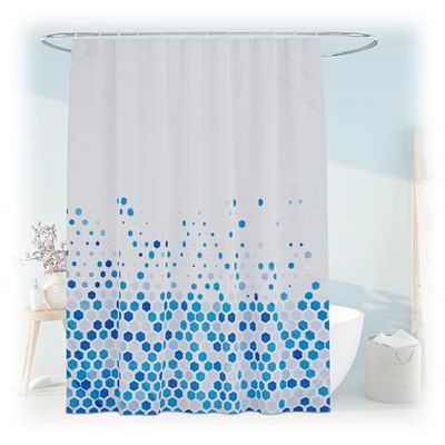 Relaxdays duschdraperi prickig, badrumsgardin 180 x 200, anti-mögel immel, tvättbar, 12 ringar, badkarsgardin, flerfärgad