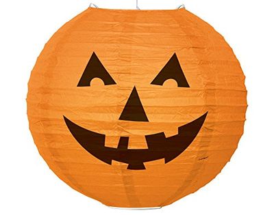 Unique Party 64235 - 10" Round Pumpkin Halloween Paper Lantern