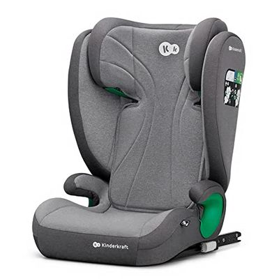 kk Kinderkraft JUNIOR FIX Silla coche Isofix, I-SIZE, Silla coche para bebés y niños, Cinturón, Universal, Grupo 2/3, de 15 a 36 kg, Gris