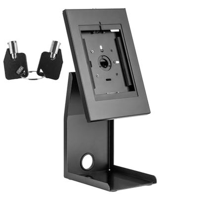 Maclean Soporte POS para Tableta de 9,7'' - 11'' e Impresora Fiscal | Carga máx.: 1 kg | Cerradura Antirrobo con Llave | Ajuste de Inclinación, Ajuste de Rotación | MC-336