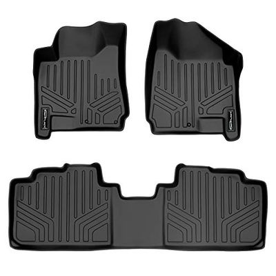 SMARTLINER Custom Fit Floor Mats 2 Row Liner Set Black for 2010-2016 Cadillac SRX - All Models