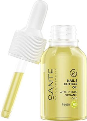 SANTE Naturkosmetik Nail & Cuticle Oil, Nail Care Oil, Care for Nails & Cuticles, with Organic Oils & Vitamin E, Vegan, 15 ml