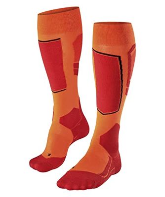 FALKE Sk4 Advanced M Kh Lana Filo Funzionale Caldi Sottili, Calzini da sci Uomo, Arancione Flash Orange 8034-O, 42-43