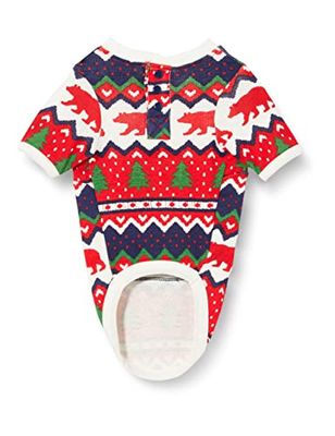 Hatley Fair Isle Björn & älg familj föreningar pyjamas set, Hund unionskostym - Marinblå Björn Fair Isle, XL