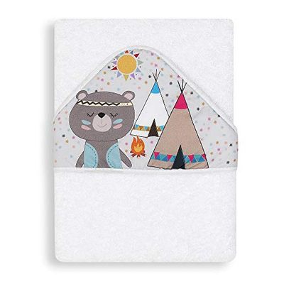 Interbaby Cape du 400 GSM Bawełna Terry Model Indio Biały 100 x 100 cm