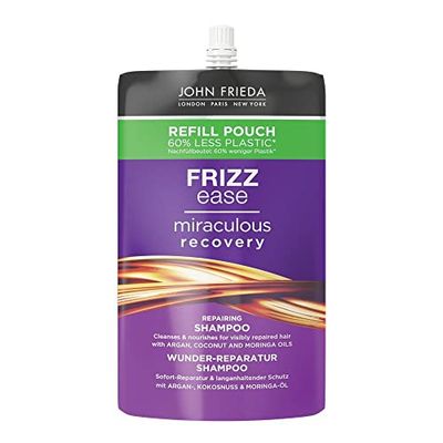 John Frieda Frizz Ease Miraculous Recovery Repairing Shampoo 500ml Refill Pouch For Dry, Frizzy Hair