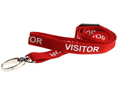 Customcard ltd Sleutelbanden/omhangbanden "Visitor", rood, 5 stuks