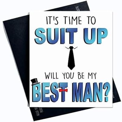 Funny Best Man Card Best Man Cards It's Time to Suit Up Will You Be My Best Man Best Friend Best Man Wedding Proposal Card Marriage PC526