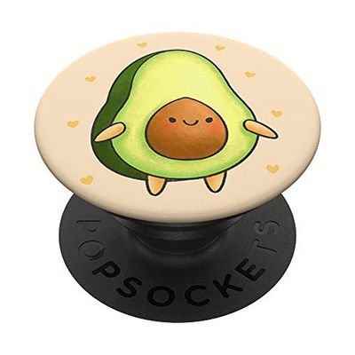 PopSockets Cute Avocado Face Design Artwork With Hearts on Cream Supporto e Impugnatura per Smartphone e Tablet