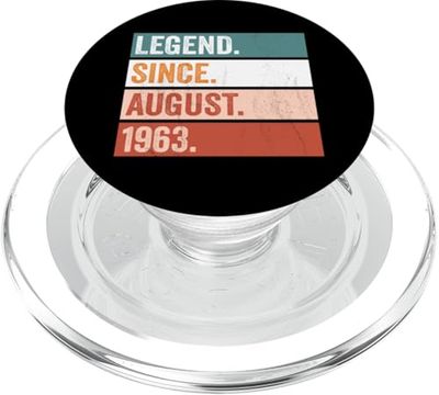 Legend Since August 1963 Happy Birthday Celebration PopSockets PopGrip for MagSafe
