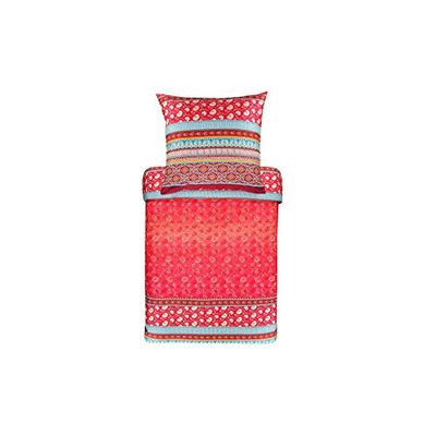 Bassetti Set di Biancheria da Letto, Cotone, Colore: Rosso, 140 x 220