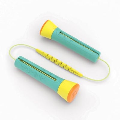 Chillafish Skibbi-springtouw met instelbare lengte voor een van de twee kinderen, eenvoudig draaien om de lengte van 20 tot 330 cm in te stellen, met accelerator, mint